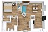 Armstrong 1 bedroom 1 bath 3d floor plan